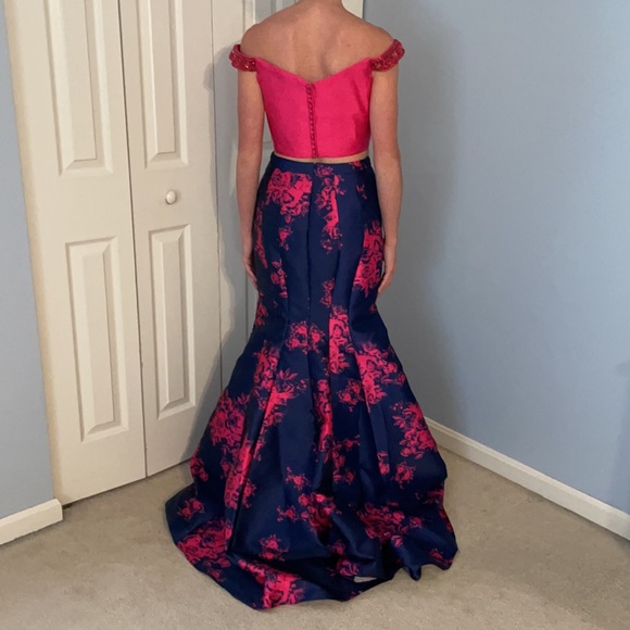 2 piece floral prom dress - Picture 2 of 3